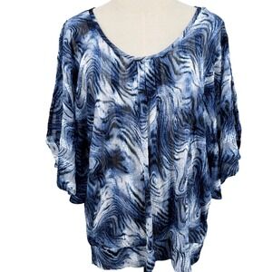 Vintage 90s Y2K M Blouse Abstract Split Sleeve Art to Wear Boho Made Canada EUC